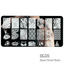 1PC Wedding Nail Art Stamping Plate Romantic Elegant Lace Flower Ribbon Butterfly Pattern Printing Mold Manicure Transfer Tools