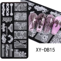 1PC Wedding Nail Art Stamping Plate Romantic Elegant Lace Flower Ribbon Butterfly Pattern Printing Mold Manicure Transfer Tools