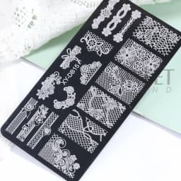 1PC Wedding Nail Art Stamping Plate Romantic Elegant Lace Flower Ribbon Butterfly Pattern Printing Mold Manicure Transfer Tools
