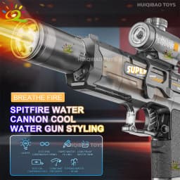 HUIQIBAO Electric Pulse Water Gun Simulated Flame Sensor Light Fully Automatic Fights Toy Water Pistol Outdoor Beach Toys Adult