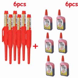 1-6Pcs 45mm Waterproof Long Head Nib Deep Hole Markers Pen Tile Carpenter Pen Multi-purpose for Woodworking Black/Blue/Red Ink