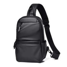 Men's New Trendy Casual Leather Membrane Chest Bag Splash-proof Multifunctional Crossbody Chest Bag