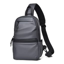 Men's New Trendy Casual Leather Membrane Chest Bag Splash-proof Multifunctional Crossbody Chest Bag