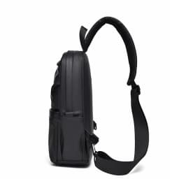 Men's New Trendy Casual Leather Membrane Chest Bag Splash-proof Multifunctional Crossbody Chest Bag