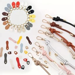 Five-Piece DIY Woven Bag Accessories Set, Pu Leather Adjustable Buckle, Gourd-Shaped Clasp, Fashionable Pu Leather Shoulder Strap, Includes Handmade Materials, DIY Wallet Making Kit