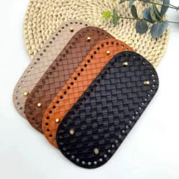 1 Piece Woven Pattern Multi-Color Faux Leather Bag Base with Rivet Holes, Handmade DIY Accessory, Versatile Commuter Bag Base, Suitable for Handmade Enthusiasts to Make Shoulder Bags, Underarm Bags