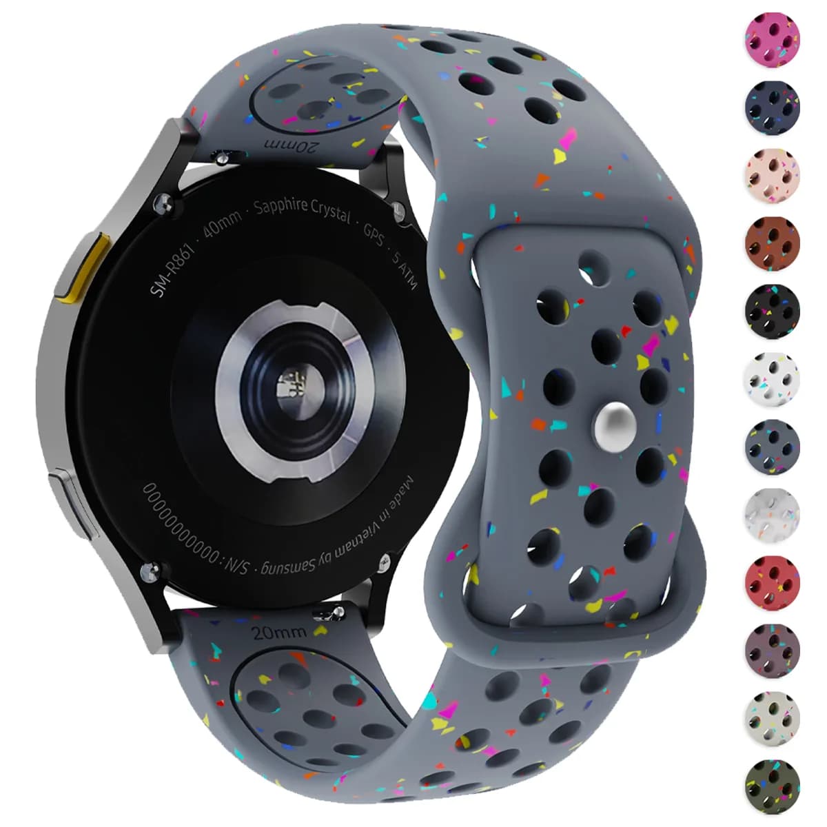 18mm 20mm 22mm Silicone Strap for Garmin Venu 4 3 3s Sq 2 Plus/Active 6/5 Breathable Bracelet for Garmin Forerunner 570/165/265S