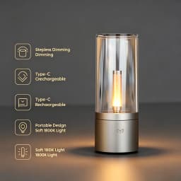Yeelight Rechargeable Candle Light LED Night Light Ambience Light Stepless Dimming Bedroom Light Smart Portable Decorative Light