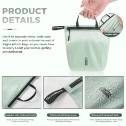 Waterproof Storage Pouch with Zipper Handle for Clothes Shoes Accessories Portable Organizer for Travel Sports Hiking