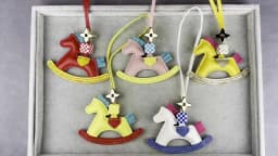 Cute PU Leather Rocking Horse Keychain/Bag Charm-Handcrafted PU Leather, Vibrant Colors, Cheerful Gift For Bag Accessory