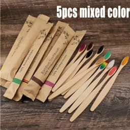 5-30pcs Bamboo Toothbrushes Soft Bristles Toothbrush Eco Friendly Biodegradable Wooden Handle Teeth Whitening Brush