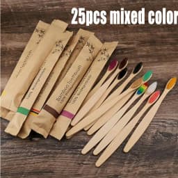 5-30pcs Bamboo Toothbrushes Soft Bristles Toothbrush Eco Friendly Biodegradable Wooden Handle Teeth Whitening Brush