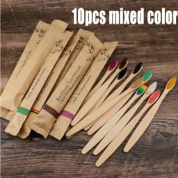 5-30pcs Bamboo Toothbrushes Soft Bristles Toothbrush Eco Friendly Biodegradable Wooden Handle Teeth Whitening Brush
