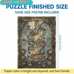 A Puzzle Featuring a Seamless Map of Westeros, Perfect for Puzzle Enthusiasts. Ideal for Family Events Such As Halloween, Chr