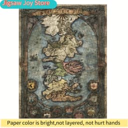 A Puzzle Featuring a Seamless Map of Westeros, Perfect for Puzzle Enthusiasts. Ideal for Family Events Such As Halloween, Chr