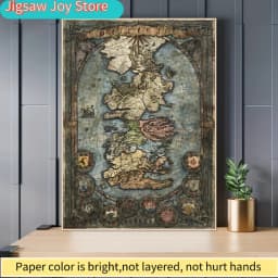 A Puzzle Featuring a Seamless Map of Westeros, Perfect for Puzzle Enthusiasts. Ideal for Family Events Such As Halloween, Chr
