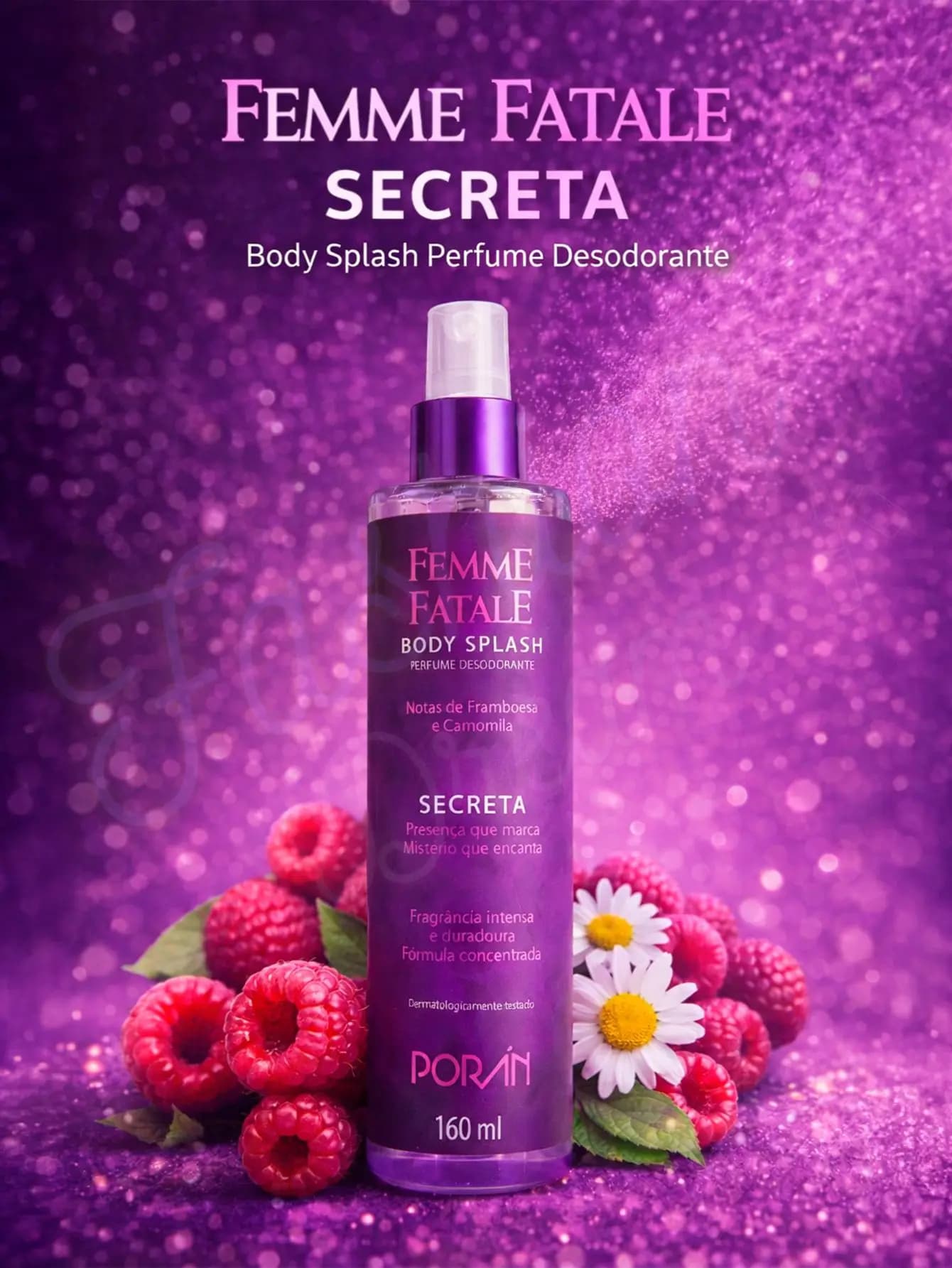 Body Splash Femme Fat Secret 160ml-Porán-Fragrance Raspberry Chamomile