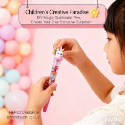DIY Glitter Pen Making Kit Kids Craft Supplies 80+ Pieces Handmade Art Set Make 16 Pens Cartoon Decor Birthday Gift For Girls Bo