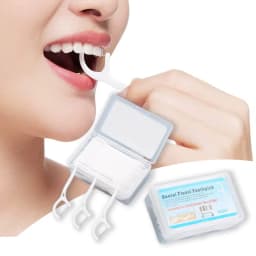 200 Units Ultra Fine Arch-Shaped Floss Picks with Rod, Ideal for Oral Care for Children and Adults and Daily Use