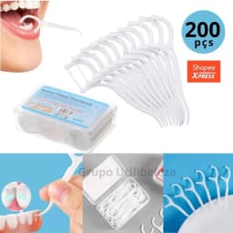 200 Units Ultra Fine Arch-Shaped Floss Picks with Rod, Ideal for Oral Care for Children and Adults and Daily Use