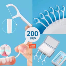 200 Units Ultra Fine Arch-Shaped Floss Picks with Rod, Ideal for Oral Care for Children and Adults and Daily Use