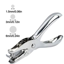 Metal Perler Beads Hole Punch Heart Circle Shape Handle Embossing Punch 1.5/3/6mm Single Hole DIY Hole Punch Binding Stationery