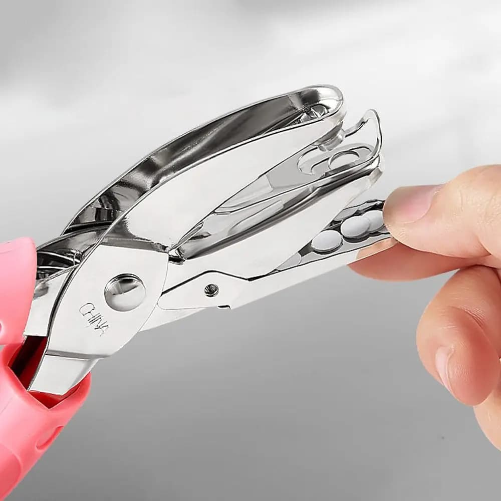 Metal Perler Beads Hole Punch Heart Circle Shape Handle Embossing Punch 1.5/3/6mm Single Hole DIY Hole Punch Binding Stationery