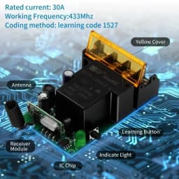 RF433Mhz 30A Wireless Remote Control On OFF Switch AC 75-220V DC 9-72V Transmitter For Water Pump Motor LED Electric Appliance