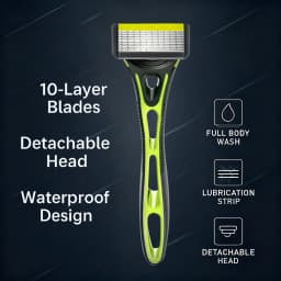 Classic Manual Razor Set: Men's Daily Facial Care, 10-Layer Stainless Steel Razor, Smooth Shave, 1 Handle + 4 Blades, Great Value Offer