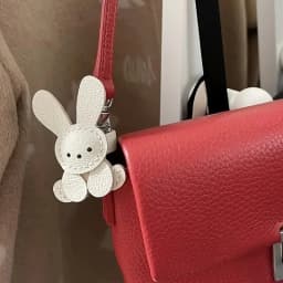 1pc Cute Bunny Bag Charm - Lightweight Synthetic Faux Leather with Stainless Steel Buckle, Adorable Rabbit Design for Backpacks