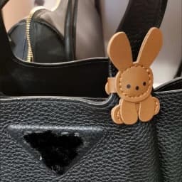 1pc Cute Bunny Bag Charm - Lightweight Synthetic Faux Leather with Stainless Steel Buckle, Adorable Rabbit Design for Backpacks