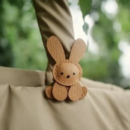 1pc Cute Bunny Bag Charm - Lightweight Synthetic Faux Leather with Stainless Steel Buckle, Adorable Rabbit Design for Backpacks