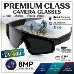 2026 New AI Smart Shooting & Recording Glasses with 800W Camera, HD Anti-Shake Bicycle Riding Shooting Artifact, Windproof Goggl