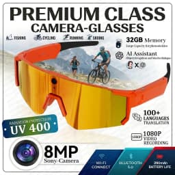 2026 New AI Smart Shooting & Recording Glasses with 800W Camera, HD Anti-Shake Bicycle Riding Shooting Artifact, Windproof Goggl