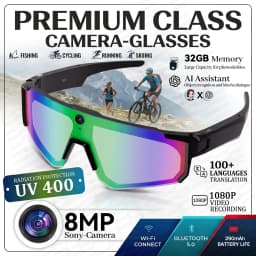 2026 New AI Smart Shooting & Recording Glasses with 800W Camera, HD Anti-Shake Bicycle Riding Shooting Artifact, Windproof Goggl