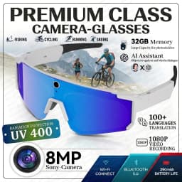 2026 New AI Smart Shooting & Recording Glasses with 800W Camera, HD Anti-Shake Bicycle Riding Shooting Artifact, Windproof Goggl
