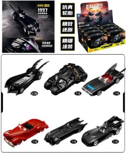 Original Blokees Wheels Batman E03 Dawn Breaking Blind Box DC Batmobile Model Kit 1:64 Scale Collectible Car Toys