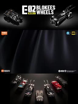Original Blokees Wheels Batman E03 Dawn Breaking Blind Box DC Batmobile Model Kit 1:64 Scale Collectible Car Toys