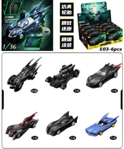 Original Blokees Wheels Batman E03 Dawn Breaking Blind Box DC Batmobile Model Kit 1:64 Scale Collectible Car Toys