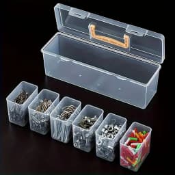 7pcs Set: 6 Small Boxes + 1 Large Box, Multi-Compartment Transparent Tool Storage Case, Household Organizer for Screws, Wrenches
