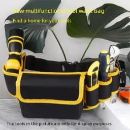 Heavy Duty Multi-Function Tool Waist Bag Wear-Resistant Multi-Pockets Safe Buckle Tool Storage Pouch for Electricians Carpenters