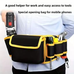 Heavy Duty Multi-Function Tool Waist Bag Wear-Resistant Multi-Pockets Safe Buckle Tool Storage Pouch for Electricians Carpenters