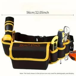Heavy Duty Multi-Function Tool Waist Bag Wear-Resistant Multi-Pockets Safe Buckle Tool Storage Pouch for Electricians Carpenters
