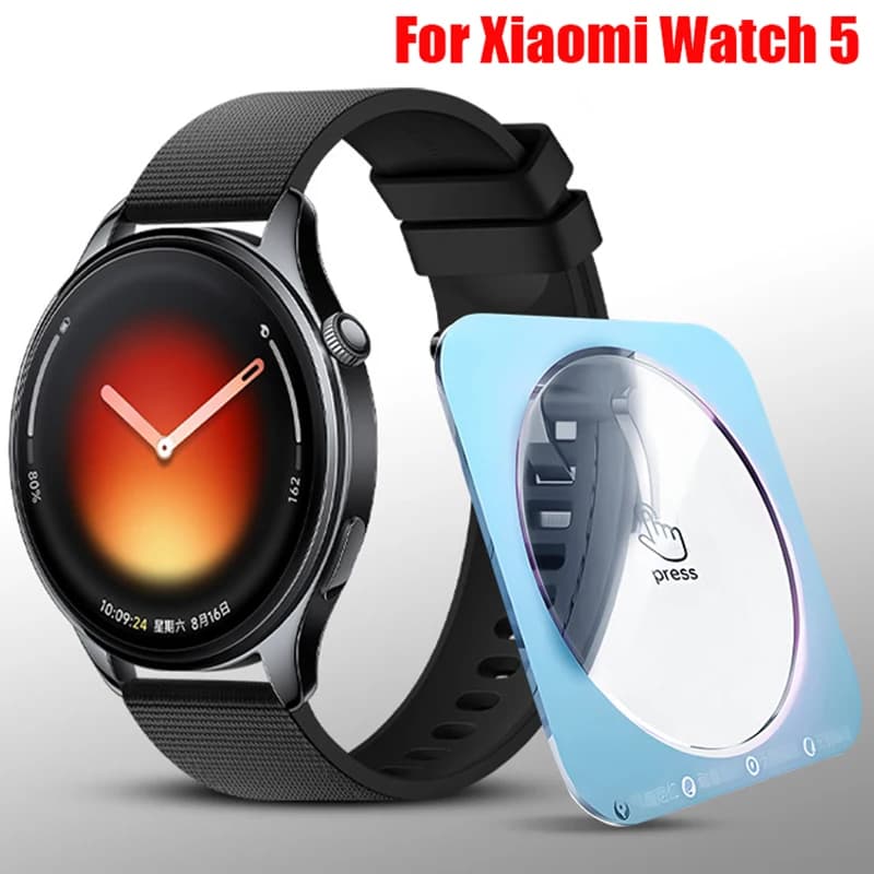 1-5PCS Tempered Glass For XIAOMI Watch 5 Quick Installation HD Clear Cover Film Screen Protector For Xiaomi Watch 5 Accessories