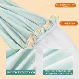 Large Shower Caps For Women, Reusable Waterproof Shower Cap Double Layers Bath Caps With Hair Scrunchies For Long Thick Hair