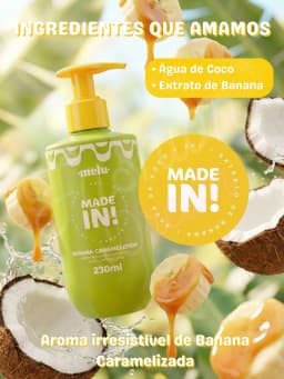 Caramelized Body and Hands Liquid Soap Banana Made In! 230ml - Melu by Ruby Rose