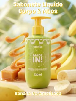 Caramelized Body and Hands Liquid Soap Banana Made In! 230ml - Melu by Ruby Rose