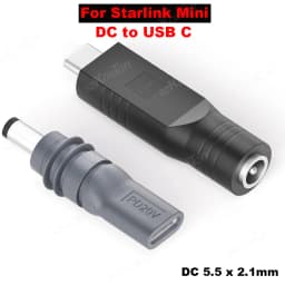 2PCS For Starlink Mini Female DC to USB C Male Power Cable Adapter Converter for Starlink Mini Power Cord for Outdoor Camping