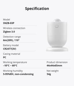 SONOFF Zigbee Motion Sensor Home SNZB-03P Automation Module Local SmartLinkage Via EWeLink APP Alexa Google Zigbee Hub Required