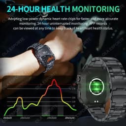 2026 Military SmartWatch Men IP68 5ATM Outdoor Sports Fitness Tracker Waterproof GPS Monitoring 1.96Inch BT Call For Android IOS